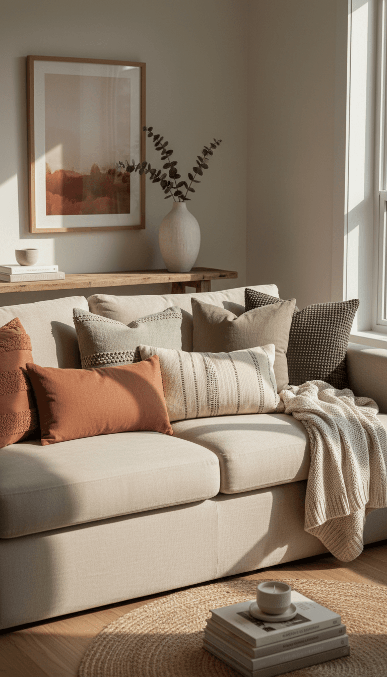 Cozy living room corner styled with curated décor accessories