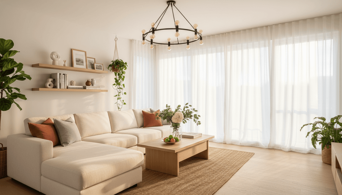 Comfortably styled Toronto living room with curated décor and wall art